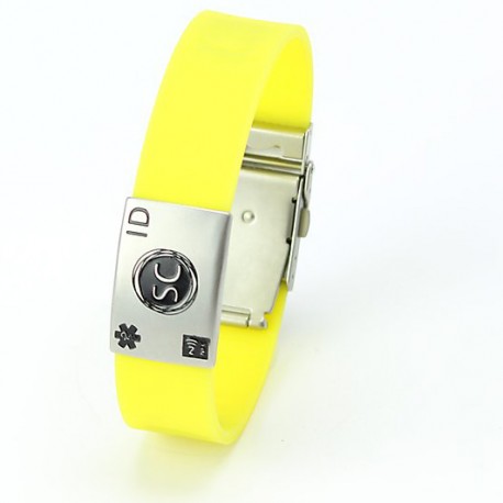 Pulsera Sanitaria Identificativa NFC Amarilla - Pulsera medica emergencia NFC amarilla