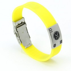 Pulsera Sanitaria Identificativa NFC Amarilla - Pulsera medica emergencia NFC amarilla - Vista 2