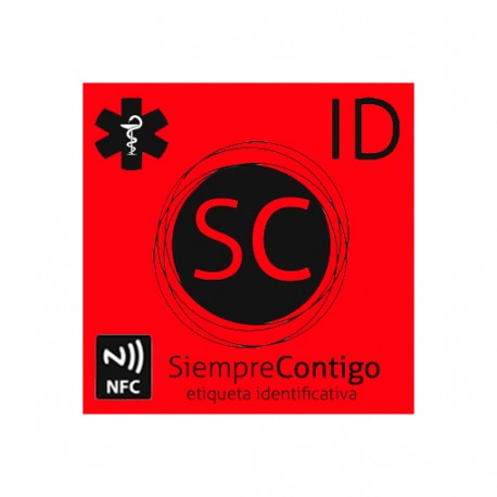 Etiqueta Identificativa NFC Casco Roja - Sticker NFC casco moto rojo
