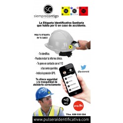 Etiqueta identificativa para casco amarilla